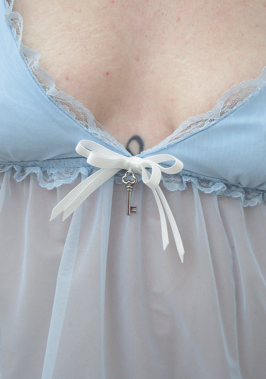 BLESSED SHEER MESH CAMI TOP BABY BLUE - Image 4