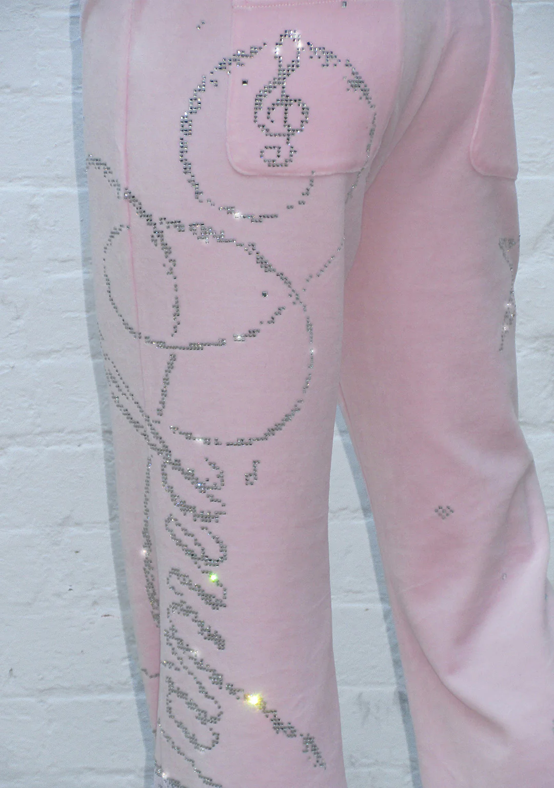 DREAMER RHINESTONE VELOUR SWEATPANTS BABY PINK - Image 5