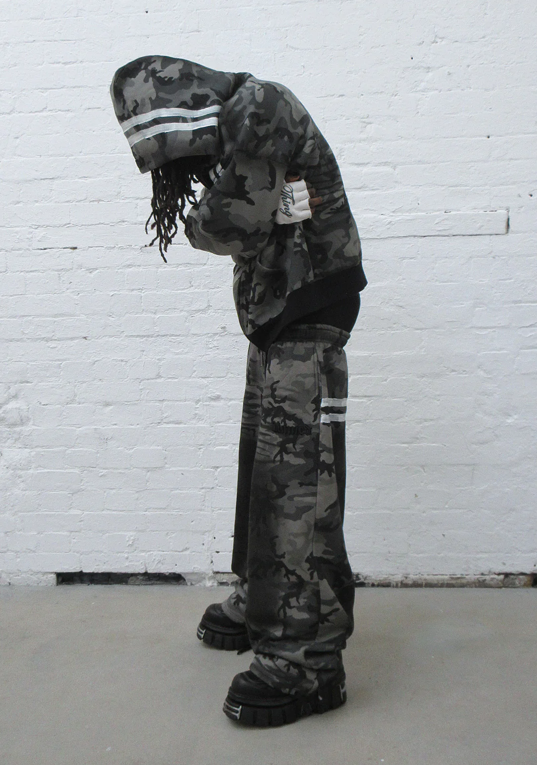 GRIME ZIP HOODIE GREY CAMO - Image 3