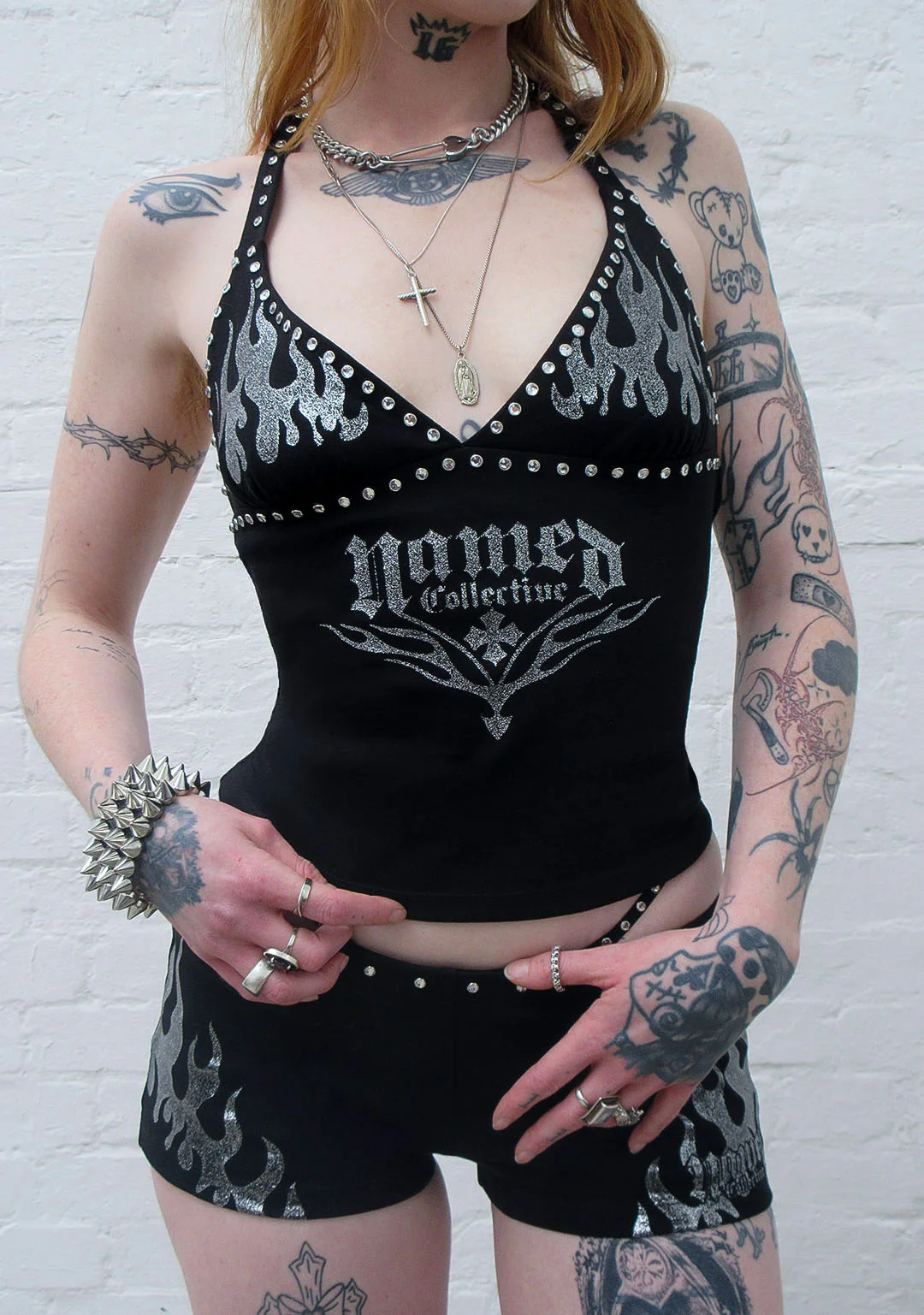 IGNITE RHINESTONE HALTERNECK CAMI TOP BLACK - Image 7