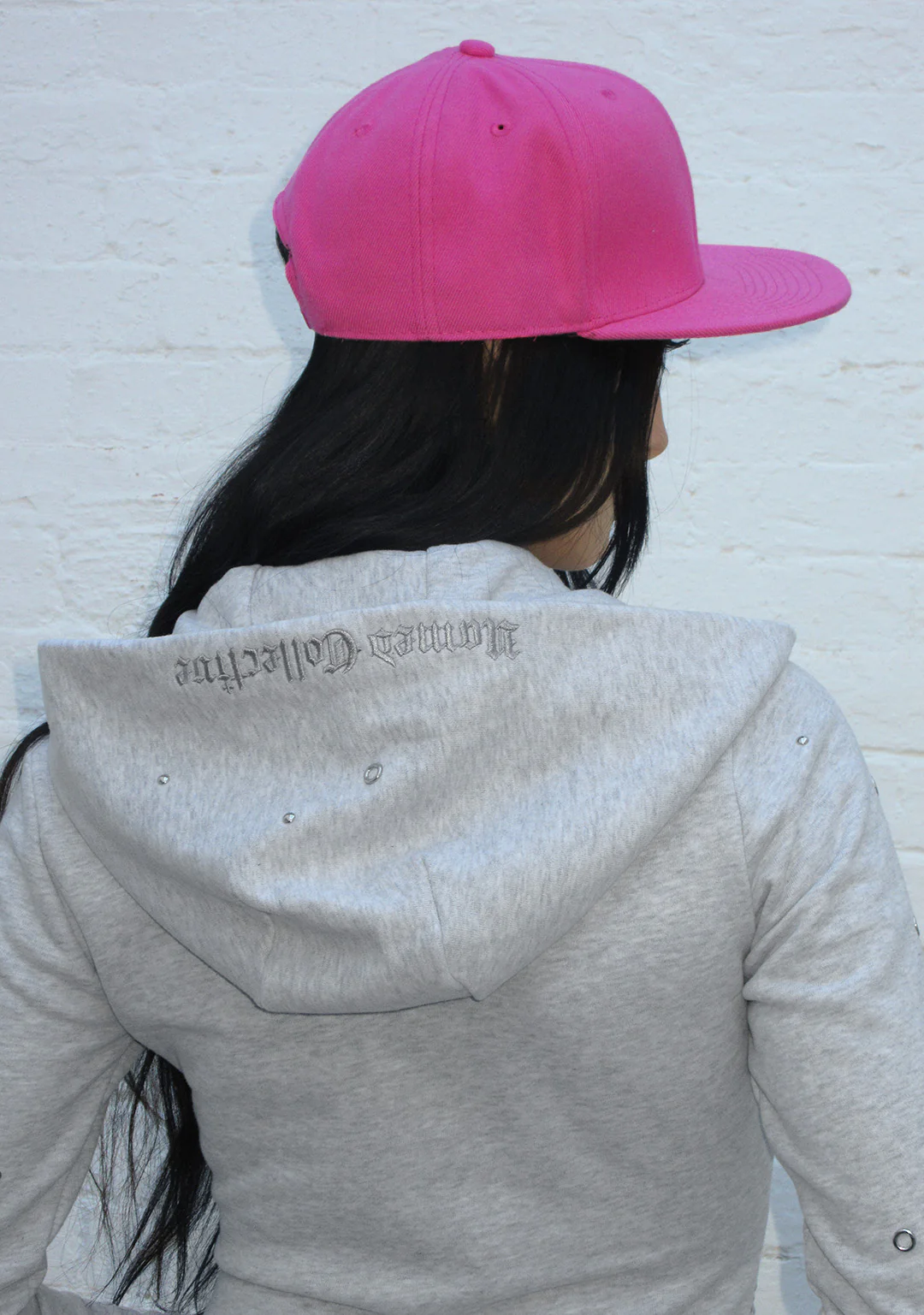 KNIGHT STUDDED FITTED HOODIE GREY MARL - Image 5