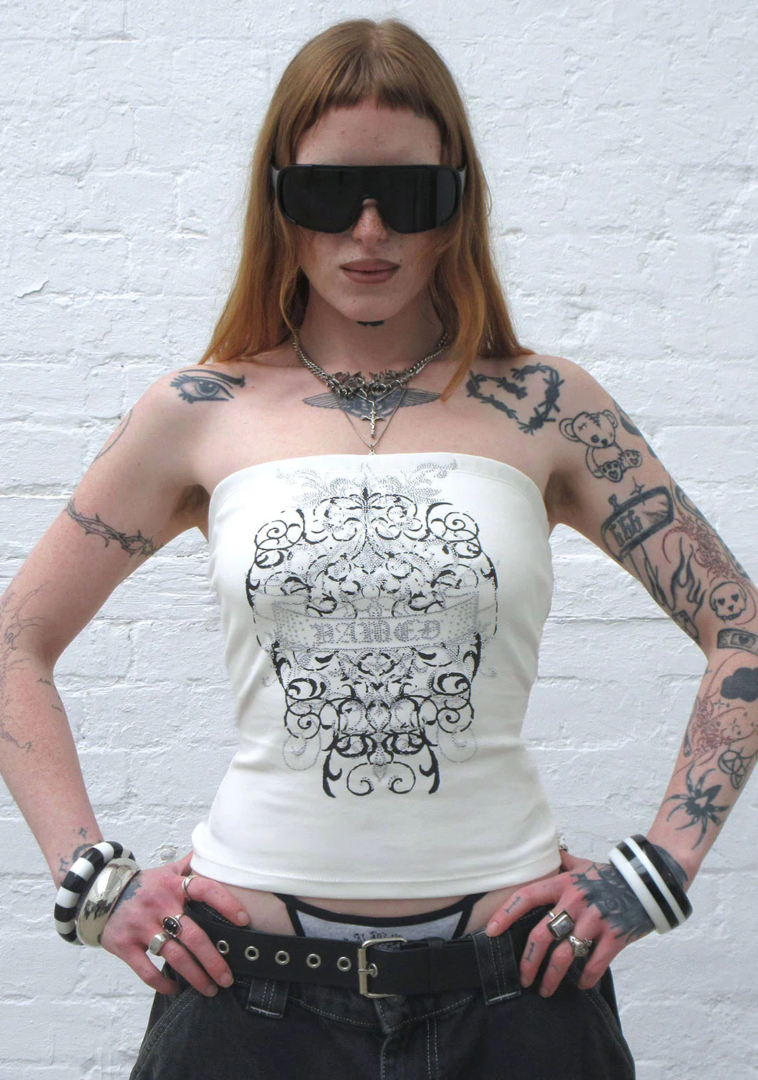OBSESSION RHINESTONE TUBE TOP WHITE - Image 5