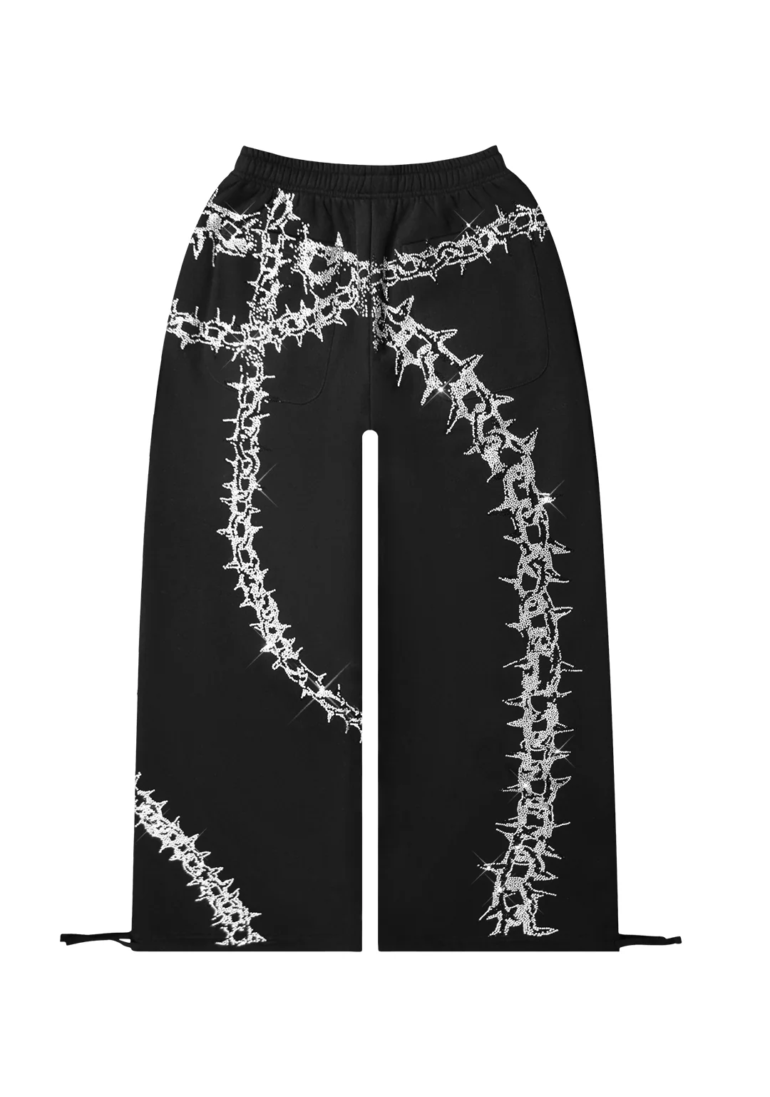 OMEN RHINESTONE OVERSIZED SWEATPANTS BLACK - Image 9