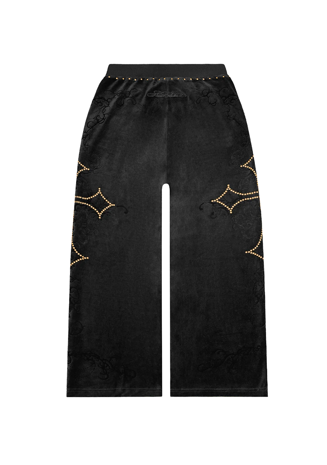 REBEL STUDDED VELOUR SWEATPANTS BLACK - Image 6