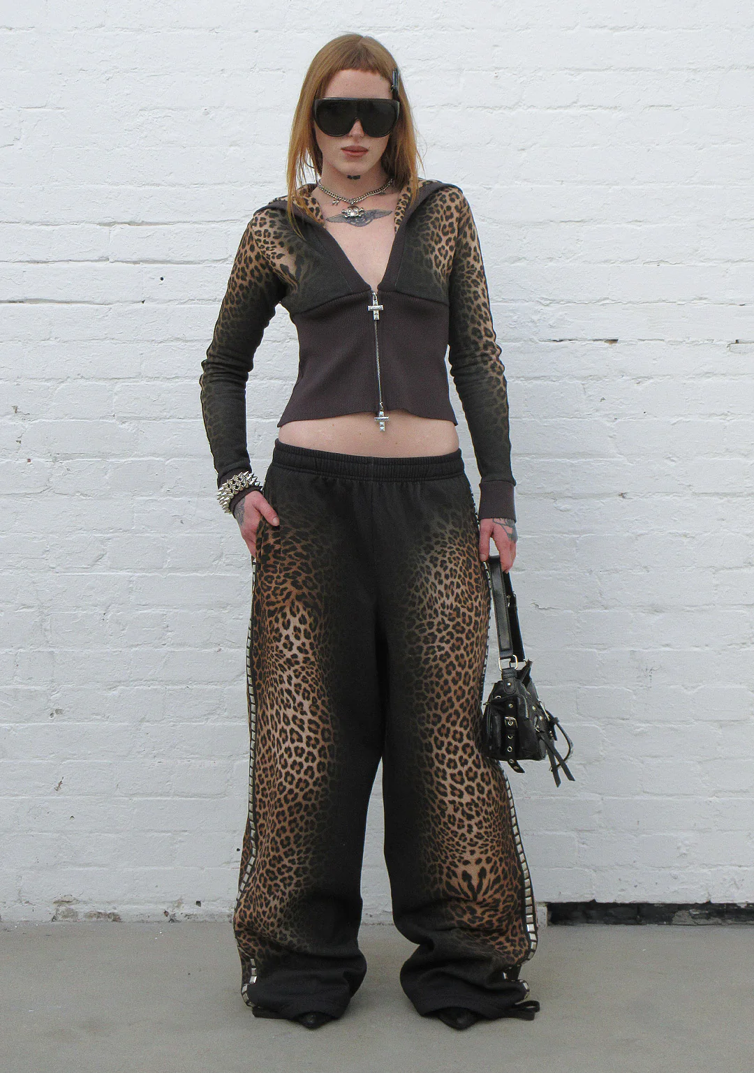 RUMOUR STUDDED OVERSIZED SWEATPANTS LEOPARD - Image 2