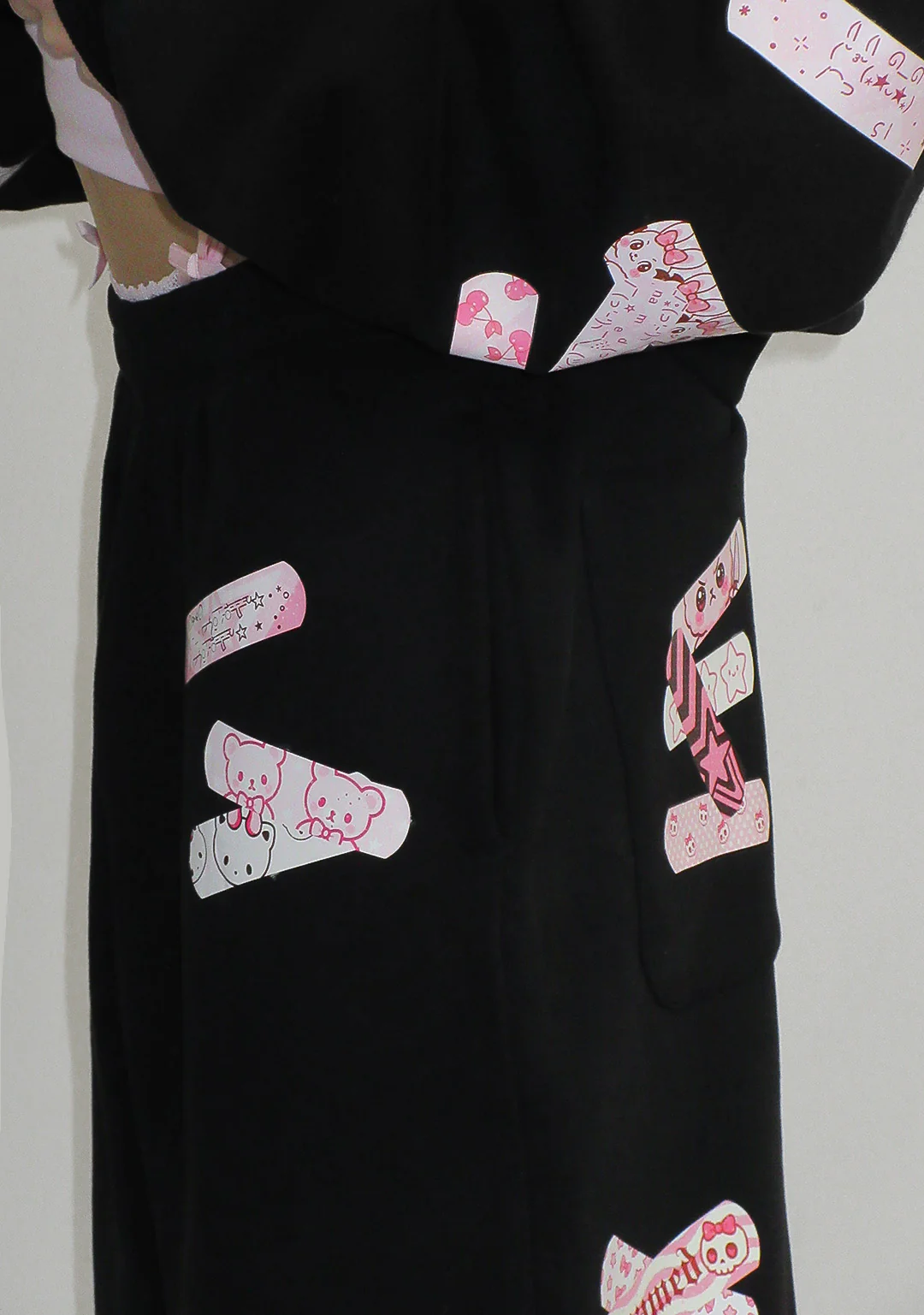 STITCH TEDDY OVERSIZED SWEATPANTS BLACK - Image 5