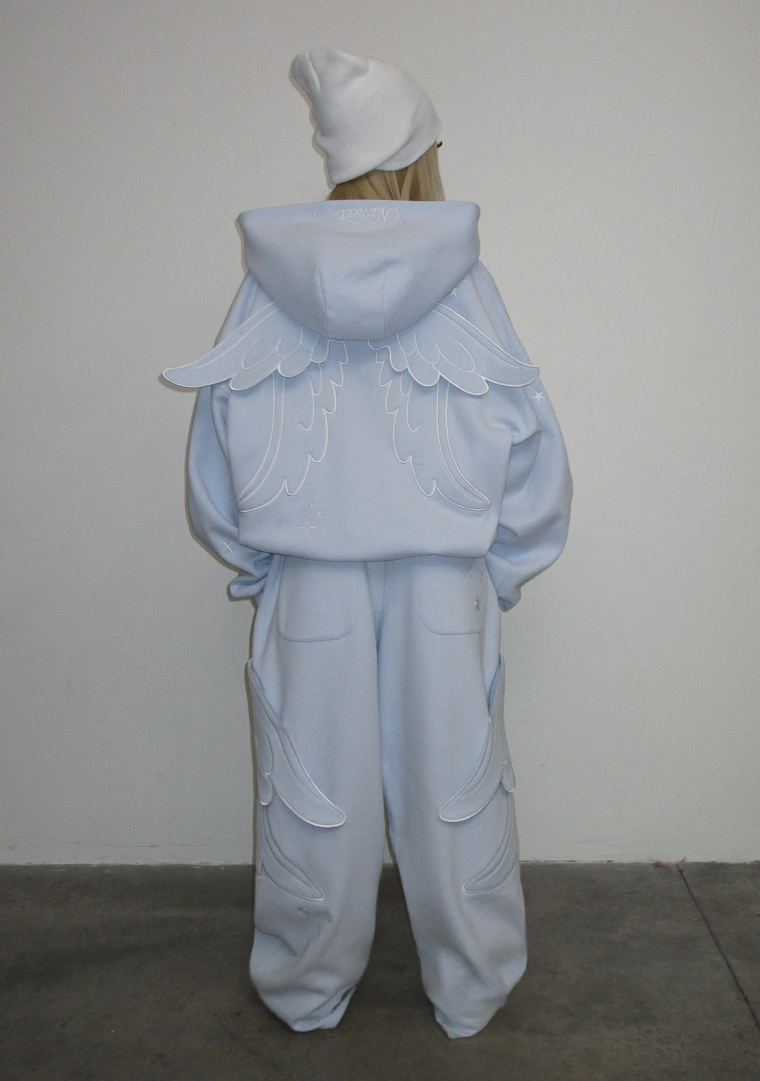 STITCH WINGS ZIP HOODIE BABY BLUE (DETACHABLE WINGS) - Image 2