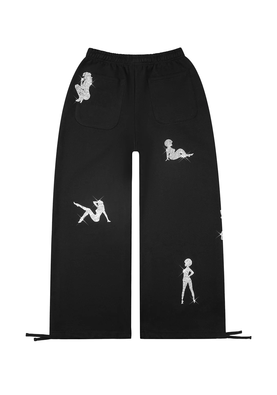 UNREALISTIC IDEALS RHINESTONE OVERSIZED SWEATPANTS BLACK - Image 6