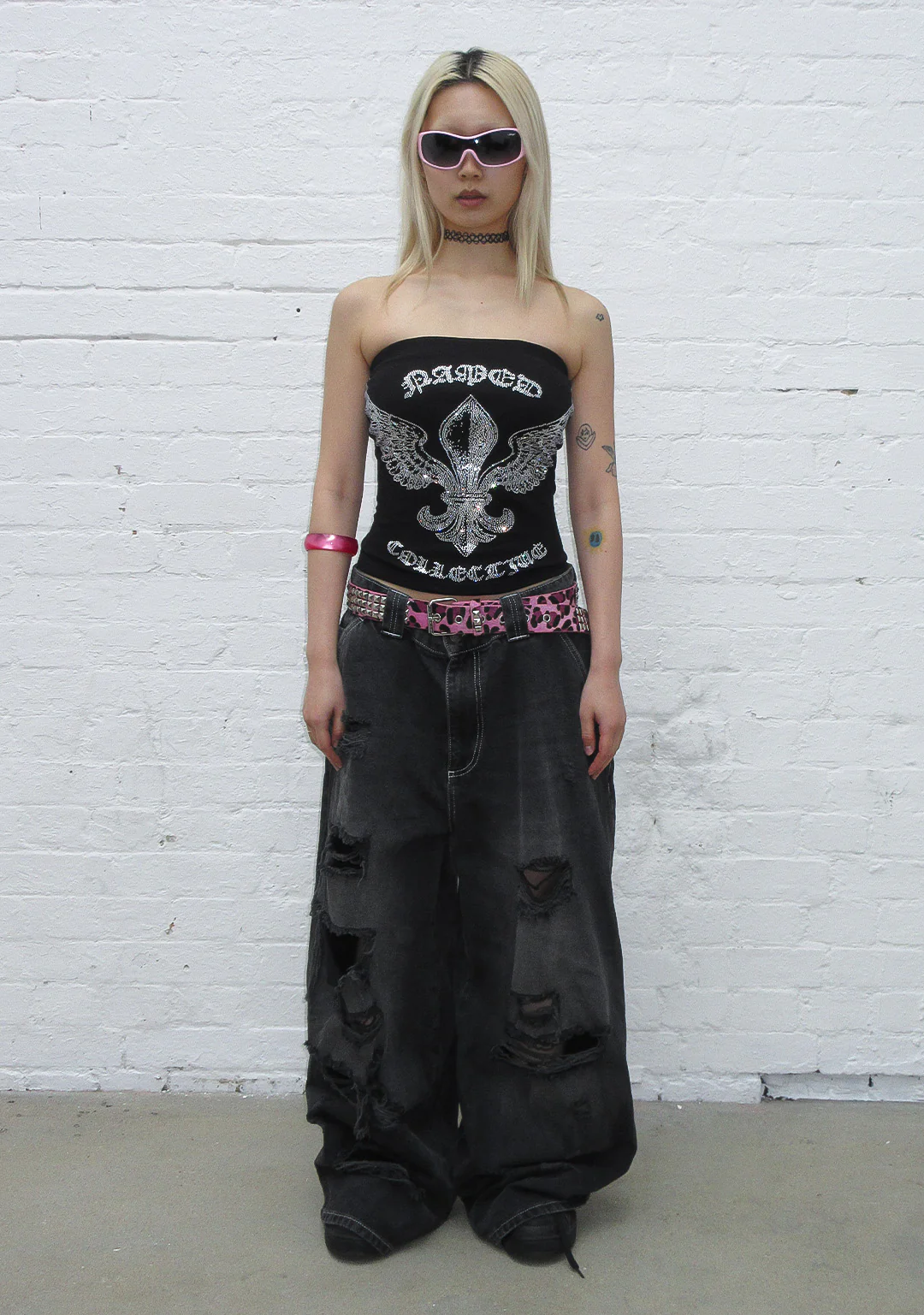 VORTEX RHINESTONE TUBE TOP BLACK - Image 2