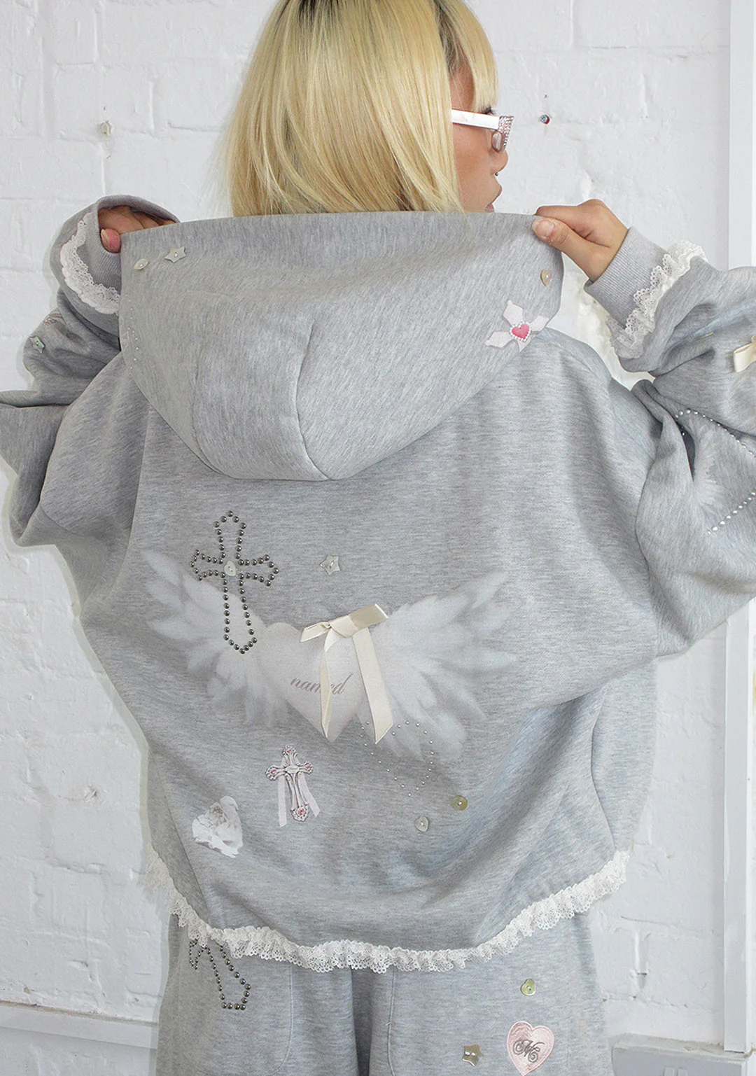 WHISPER ZIP HOODIE GREY MARL - Image 3
